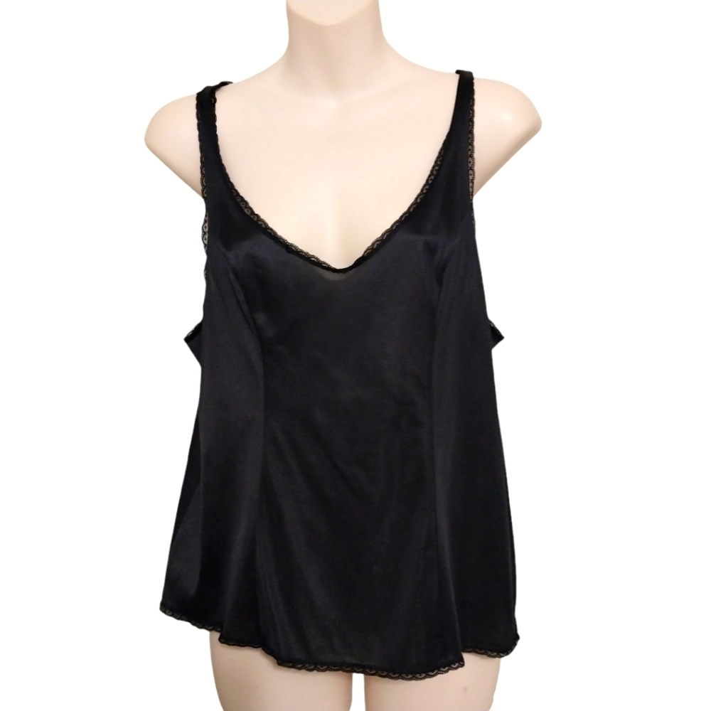 🔵BOGO FREE🔵 Vintage Vassarette Black Camisole Lingerie Sz M